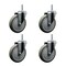Service Caster 5 Inch Gray Polyurethane Wheel Swivel 58 Inch Threaded Stem Caster Set Service Caster SCC-TS20S514-PPUB-58212-4 - alternate 1